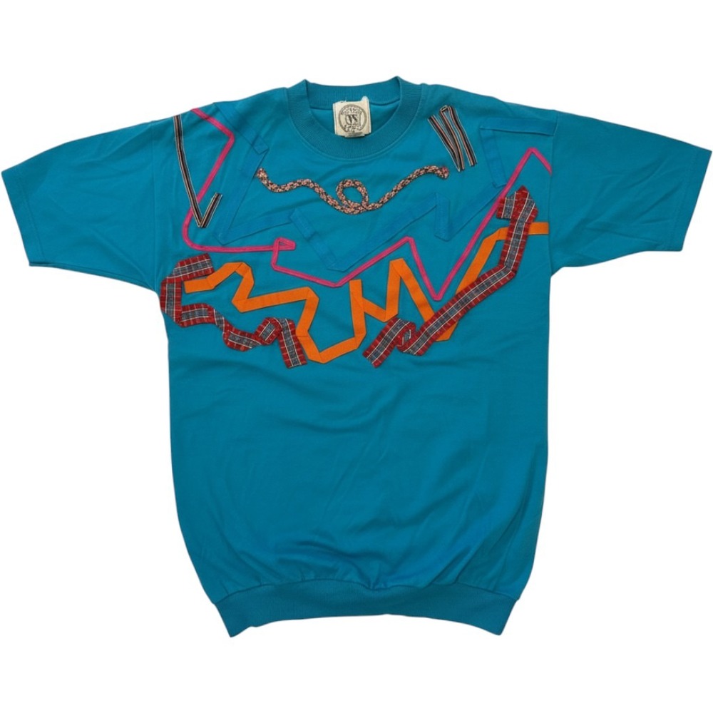 Vintage Victoria Secret Sport Turquoise Abstract Graphic Sweatshirt Short Sleeve